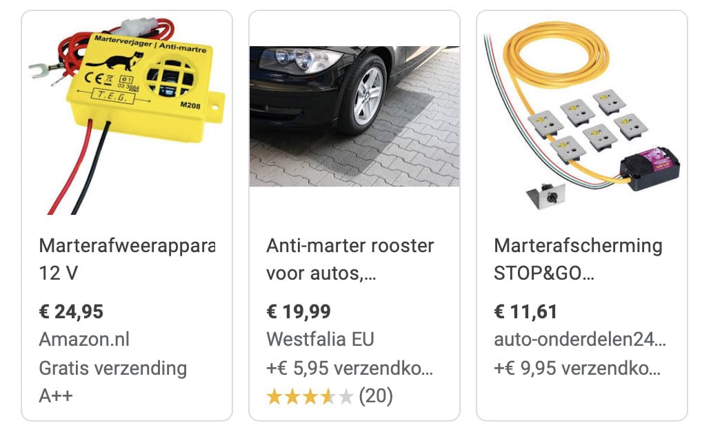 Wat doe je als je een steenmarter in de auto hebt?