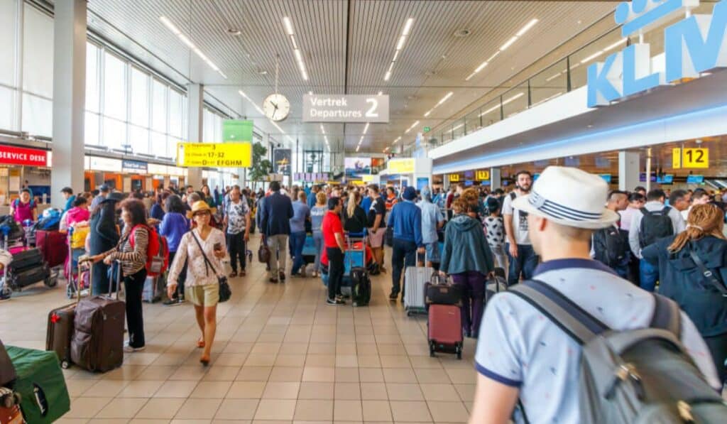 Drukte op Schiphol