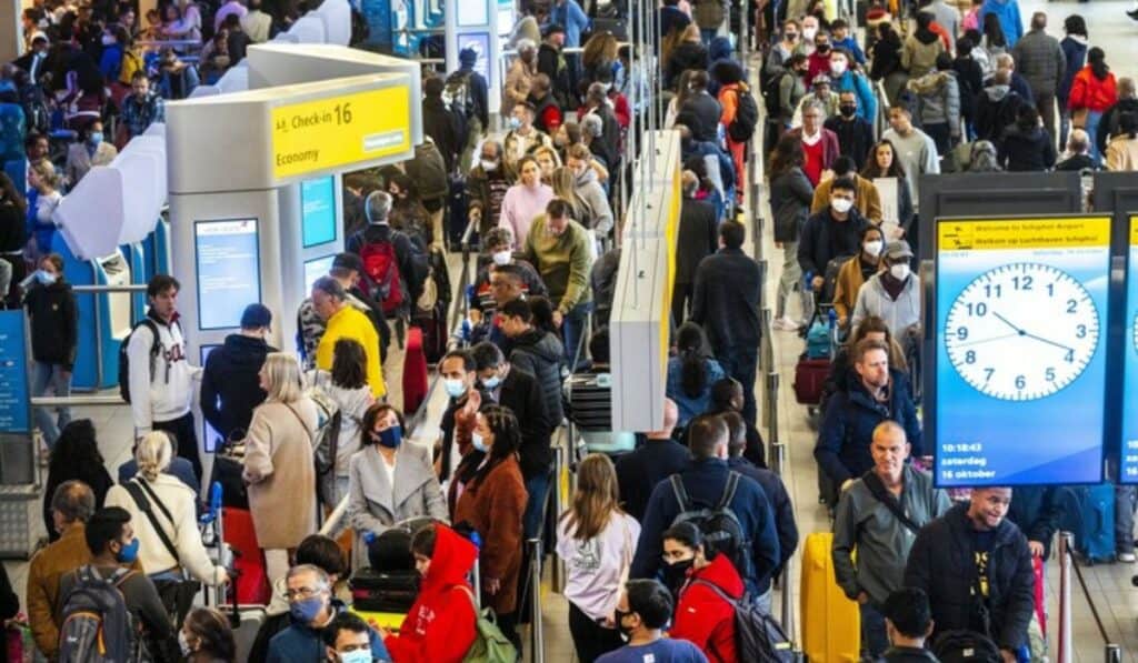 Drukte op Schiphol