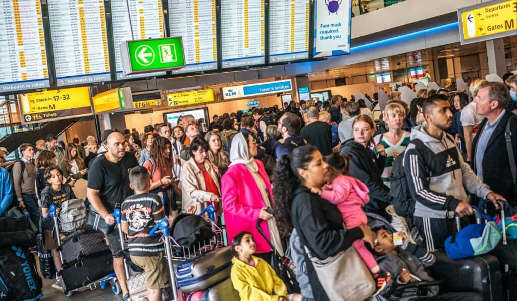 Drukte op Schiphol