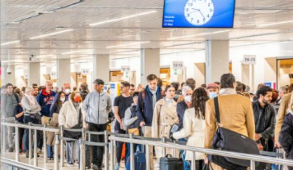 Drukte op Schiphol