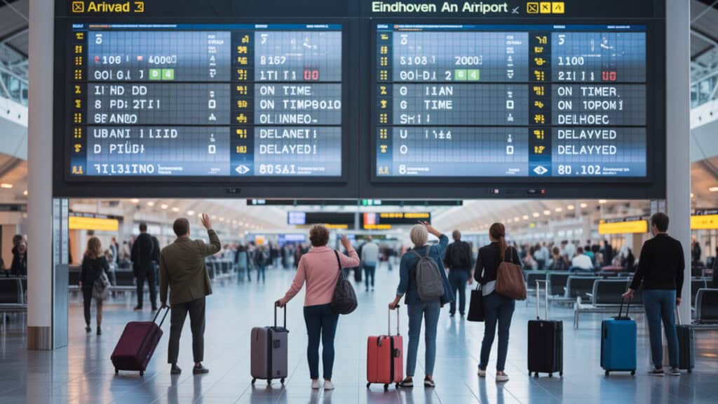 aankomsttijden op Eindhoven Airport
