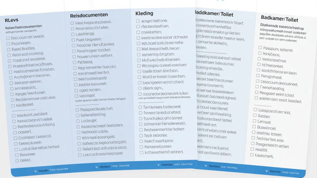 Complete vakantie checklist (citytrip, all inclusive & vliegen)