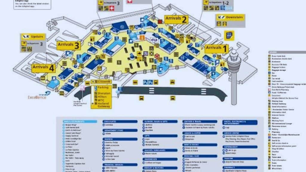 Schiphol plattegrond