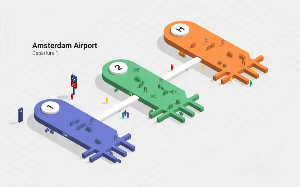 Schiphol plattegrond