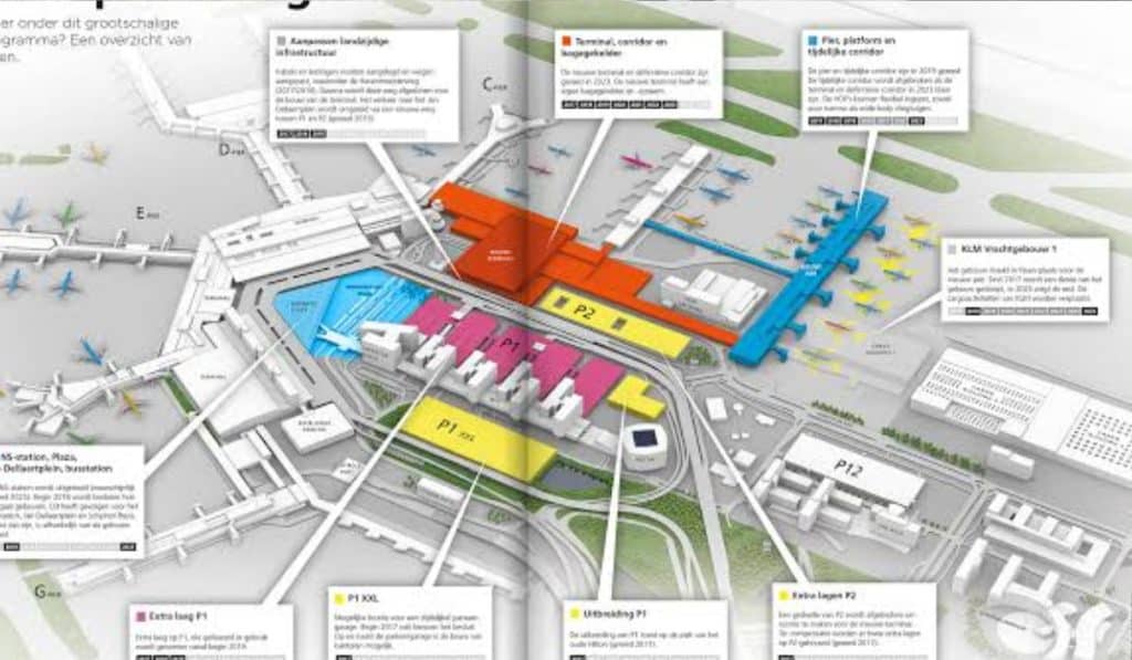 Schiphol plattegrond: de kaart van Amsterdam Airport Schiphol