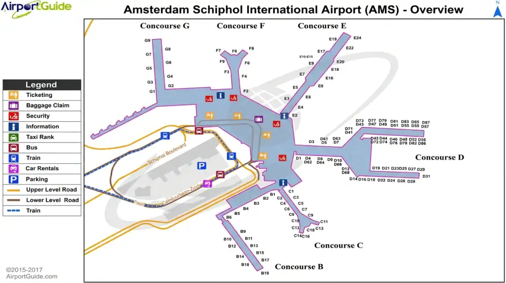 Schiphol Airport Map: Complete Plattegrond van Amsterdam Airport Schiphol
