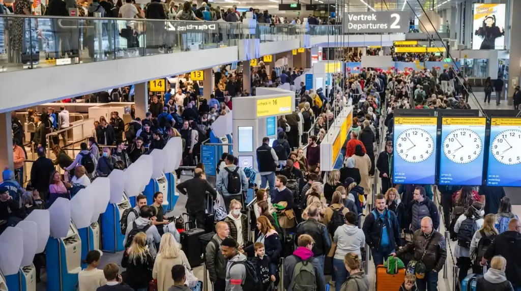 Drukte op Schiphol: drukte morgen, verwachtingen en de voorspelling voor deze week